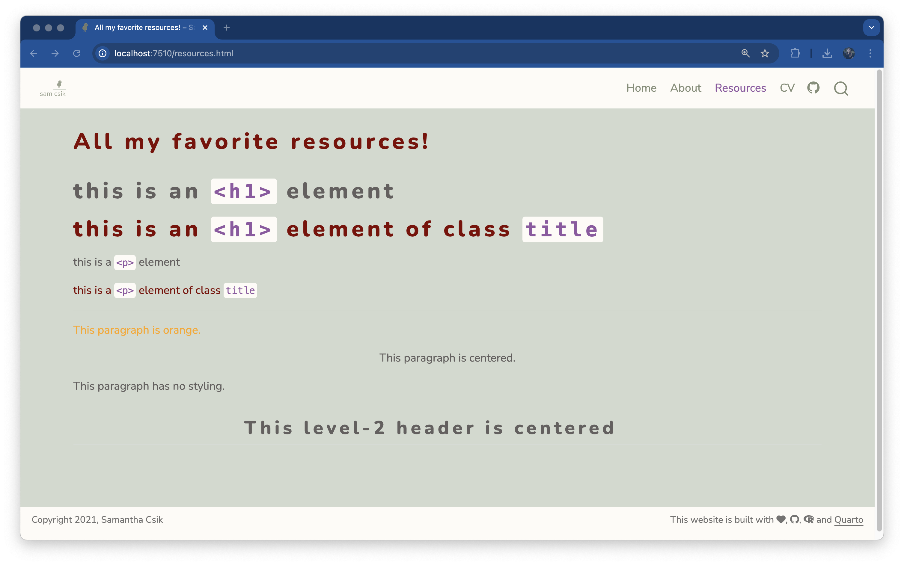 Lecture 8: HTML Theming in a Quarto Website