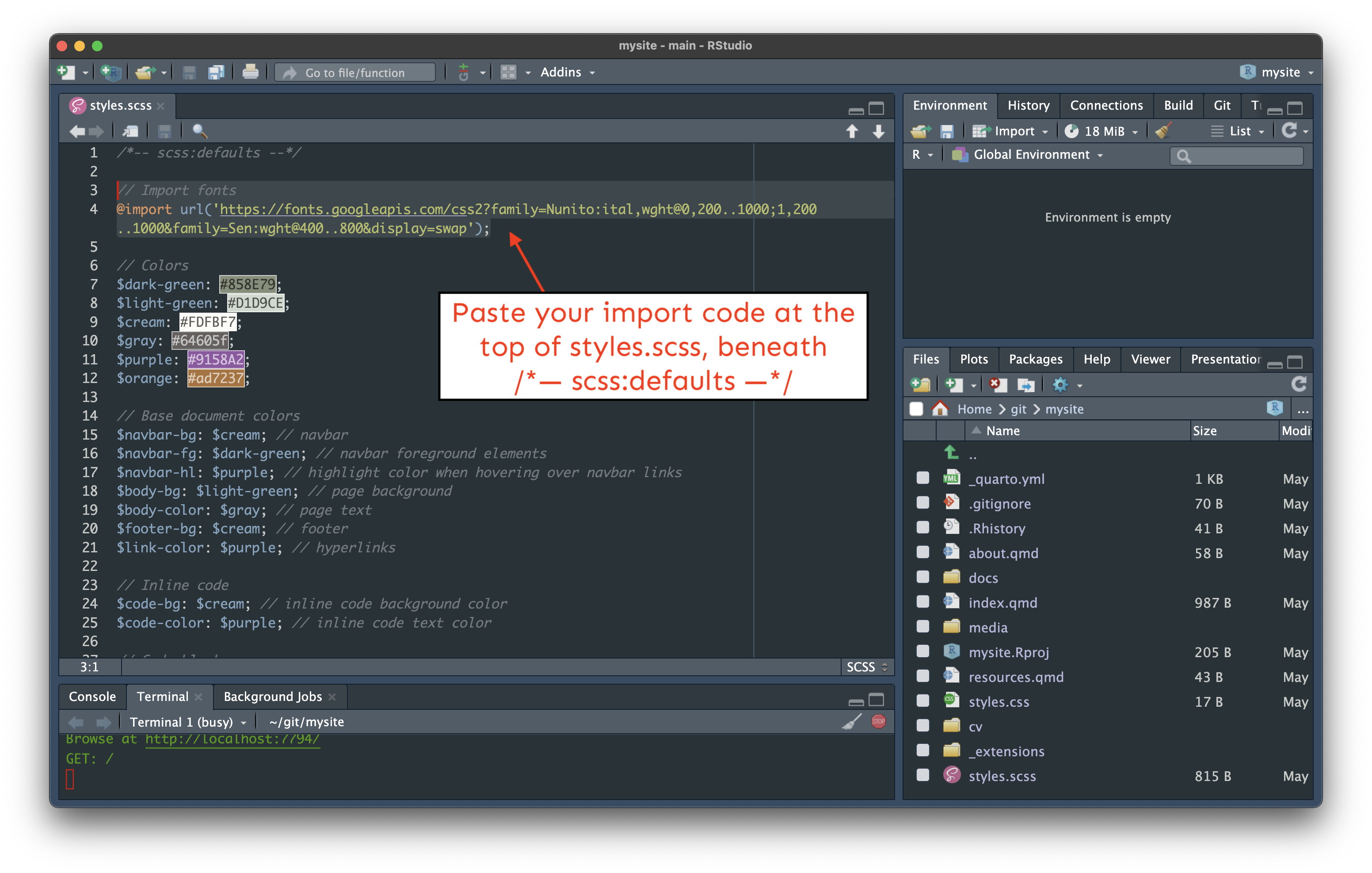 Lecture 8: HTML Theming in a Quarto Website